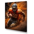 thumbnail image 2 of Designart "Explosive Drives Orange Football wall art" Sports Wall Decor, 2 of 5