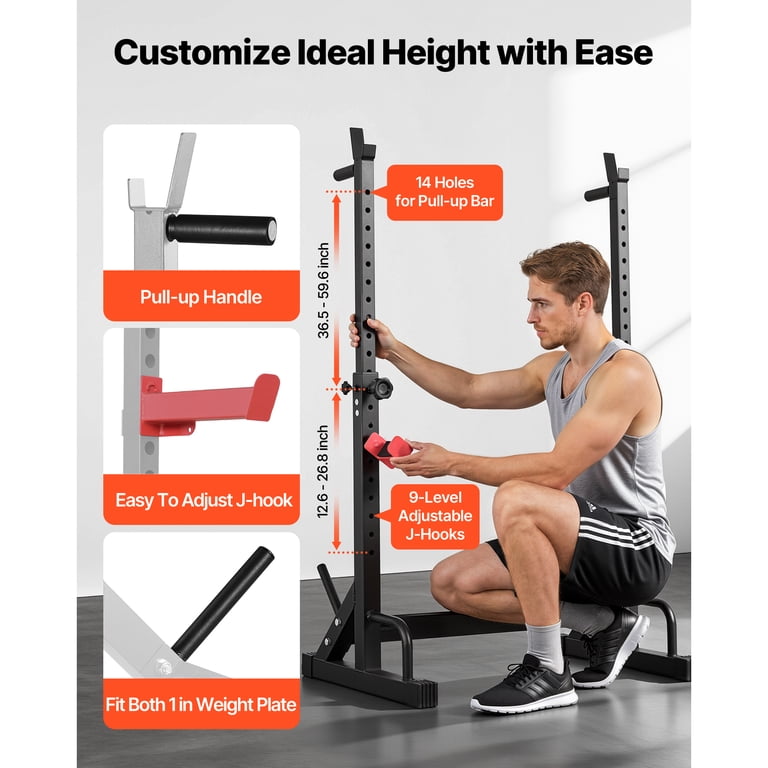 KFFKFF Adjustable Power Cage Squat Rack, 550lb Capacity photo 5