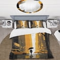 thumbnail image 2 of Designart "Sunshine in the Aftermath New York I" City New York Bedding Covert Set - New York Black Cityscapes Bed Set With 2 Shams, 2 of 6