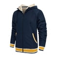 thumbnail image 2 of LOVZFMLL Jackets for Men's Solid Color Zipper Pocket With Velvet Long Sleeved Hooded Casual Jacket, 2 of 9