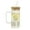 White, variant on Shoreew Square Glass Tumbler with Handle And Lid 380ml Transparent Coffee Cup Portable Tea Milk Jar for Hot Cold Drinks
