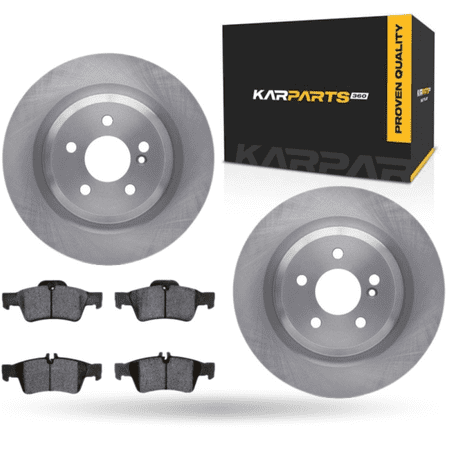 KarParts360 For Mercedes-Benz SL63 AMG 2009 10 11 12 2013 Brake Set | Rear | Cast Iron Rotor | Excluded Calipers | Vented | Plain Rotor Style | 114.3 Millimeters / 4.50 Inches Bolt Circle | 5 Lugs