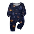 thumbnail image 4 of Matching Family Halloween Pajamas Set Bat Skull Crew Neck Funny Pullover Loungewear Witch Hat Pumpkin Jogger Spooky Pajamas, Baby:18 Months, 4 of 4