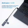 thumbnail image 3 of Antrader Usb 3.0 Ángulo Recto 90 Grados Arriba Y Abajo Cable De Extensión Convertidor Macho A Hembra Cable Adaptador De Datos 2 Pares, 3 of 5