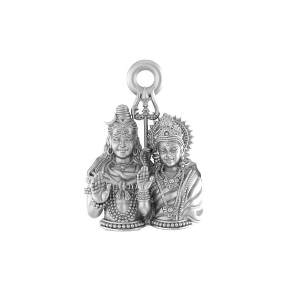 Sterling Silver (92.5% purity) God Shiva Pendant for Men & Women Pure Silver Bhagwan Shiv Ji Locket for Good Health & Wealth INCLUDING Silver Chain