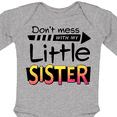 thumbnail image 4 of Inktastic Don't Mess with my Little Sister Boys or Girls Long Sleeve Baby Bodysuit, 4 of 5