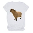 thumbnail image 3 of WILLBEST T-Shirts pour Dames T-Shirt Graphique Capybara Selfie Mignon Imprimé Dessin Animé Couleur, 3 of 3