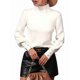 thumbnail image 3 of Suéteres de Otoño e Invierno para Mujer, Jerseys de Punto con Mangas Farol, Suéteres Tipo Top L, 3 of 10