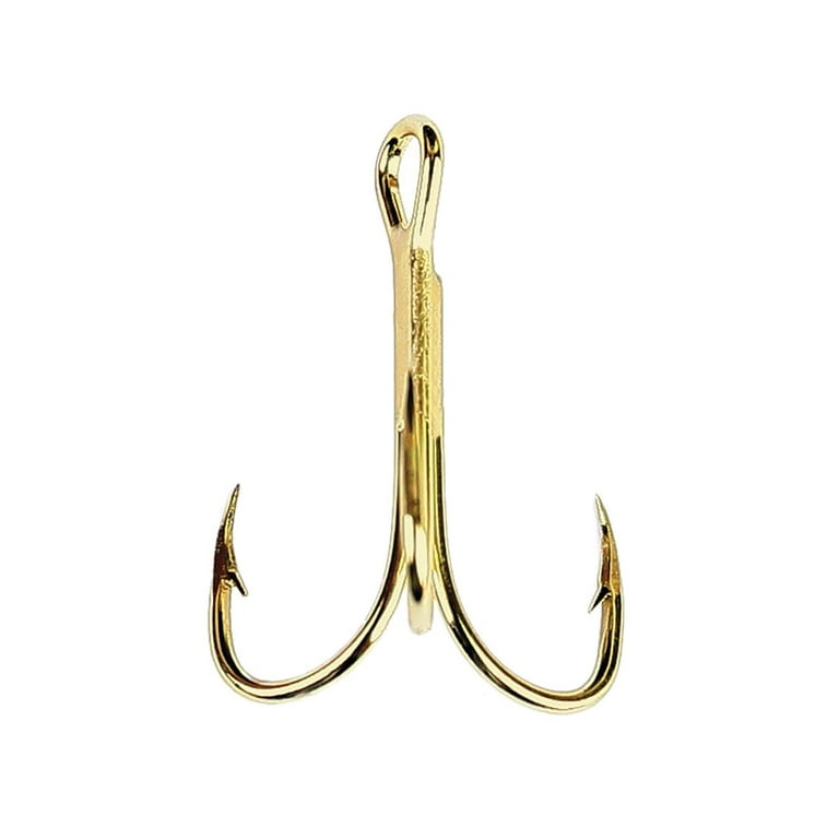 Eagle Claw 376A-12 2X Treble Hook, Gold, Size 12, 5 Pack 