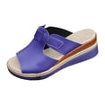 thumbnail image 1 of DAFEI Sandales pour Femmes Grande Taille Sandales et Pantoufles à la Mode Couleurs Vives Talons Compensés Rétro Bout Rond Semelle Épaisse Sandales à Bout Ouvert, 1 of 6
