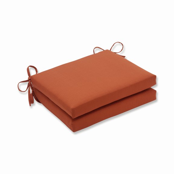 Pillow Perfect 18-inch by 16-inch Square Outdoor Chair Cushion (Set of 2) - Solid Cinnabar
