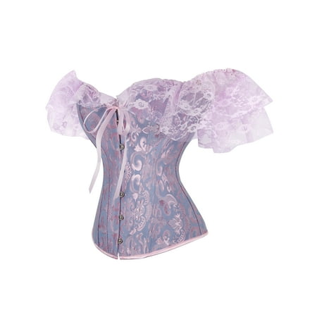 

AMILIEe Women Lace Up Boned Sexy Plus Size Overbust Corset Bustier Top Bodyshaper