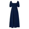 thumbnail image 5 of Sngxgn Women's Spaghetti Straps Dresses Split Hem Ruched Bodycon Dress(Blue,XL), 5 of 6