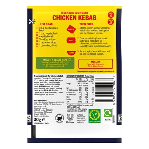 Chicken Kebab BNI DPS 30g, British Import (Pack of 2)