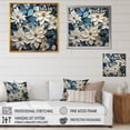 thumbnail image 4 of Designart "Blooming Brush Of White And Blue Poinsettias V" Poinsettias Floater Framed Wall Art Living Room, 4 of 5