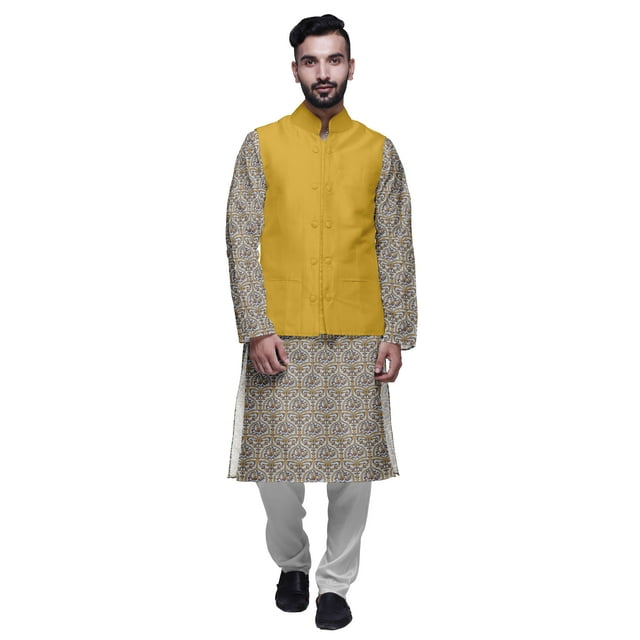 Atasi Printed Kurta Pyjama Set Traditional Ethnic Wear Mandarin Casual Clothing