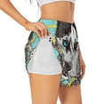 thumbnail image 3 of Lsque Husky With Dreamcatcher Printed Women's Running Shorts with Liner Pockets,Elastic Quick Dry Workout Athletic Gym Yoga Shorts,Womens High Waist Shorts-Large, 3 of 9