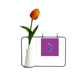 thumbnail image 1 of Diseño de cáncer Tarjeta de jarrón artificial de tulipanes, 1 of 3