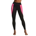 thumbnail image 6 of Fiaer Women's Fitness High Waist Yoga Pants Printed Stretch Legging Stretch Color Blocking Slim Fit Tummy Control Lifting Trousers Hot Pink L, 6 of 6