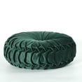 thumbnail image 6 of HIG Set of 2 Pumpkin Pleated Round Throw Pillows, Soft Velvet, Emerald, 14.5" Diameter, 6 of 6