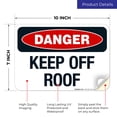 thumbnail image 2 of Keep Off Roof Sign, 10x7 Vinyl Sticker, 2 of 8