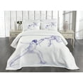thumbnail image 3 of Ambesonne Sports Quilted Bedspread Set 3 Pcs, Fencing Duel Sketchy, Queen Size, Violet Blue White, 3 of 5