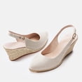 thumbnail image 5 of Womens Wedge Sandals Espadrilles Closed Toe Slingback Buckle Strap Comfortable Casual Summer Wedges Shoes, 5 of 6