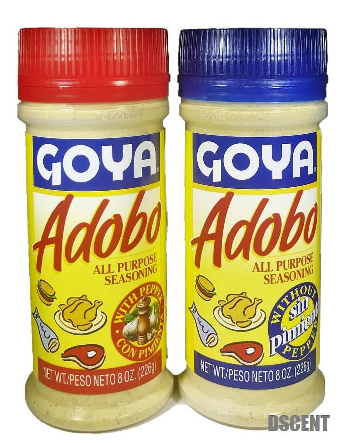 2Pack Goya Adobo All Purpose Seasoning 1 with Pepper, 1 Without Pepper 8 oz each