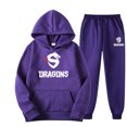 thumbnail image 3 of Conjunto de ropa deportiva para hombre y mujer, sudadera con capucha y pantalones con cordón, ropa deportiva de otoño, 2 piezas, 3 of 4