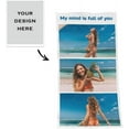 thumbnail image 6 of AISENIN Personalized Picture Towel Custom Towel with 1-4 Photo Collages Beach Towels Printed with Text Image Photo Personalized Gift, 6 of 6