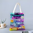 thumbnail image 2 of Cosmonious High Bolso de tela con estampado de lienzo para mujer, bolsa de compras reutilizable y estética, con cremallera interior, regalo para mujer, 35 × 40 cm., 2 of 6