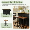 thumbnail image 6 of DTTRA 47" Farmhouse Kitchen Island Set with 2 Stools, Drop Leaf Table & Power Outlet, Black, 6 of 7