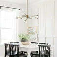 thumbnail image 4 of Minimalist Brushed Gold Pendant Light, Modern 12-Light Crystal Chandelier for Living Room Bedroom Dining Room Kitchen, 4 of 7