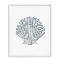 Stupell Industries Minimal Sea Shell Coastal Painting White Framed Art Print Wall Art, 16 x 20