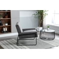 thumbnail image 4 of Accent Chair with Slanted Back, Modern Armchair with Metal Legs and Non-Slip Foot Pads, Comfy Side Chair for Living Room, Reading Room, Bedroom, Grey, 4 of 8