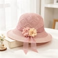 thumbnail image 2 of QASIEATN Womens Relaxed Fit Sun Hats Women's Sun Protective Hat Wide Brim Breathable Openwork Foldable with Embellishments Fall Fashion Accessories, 2 of 3