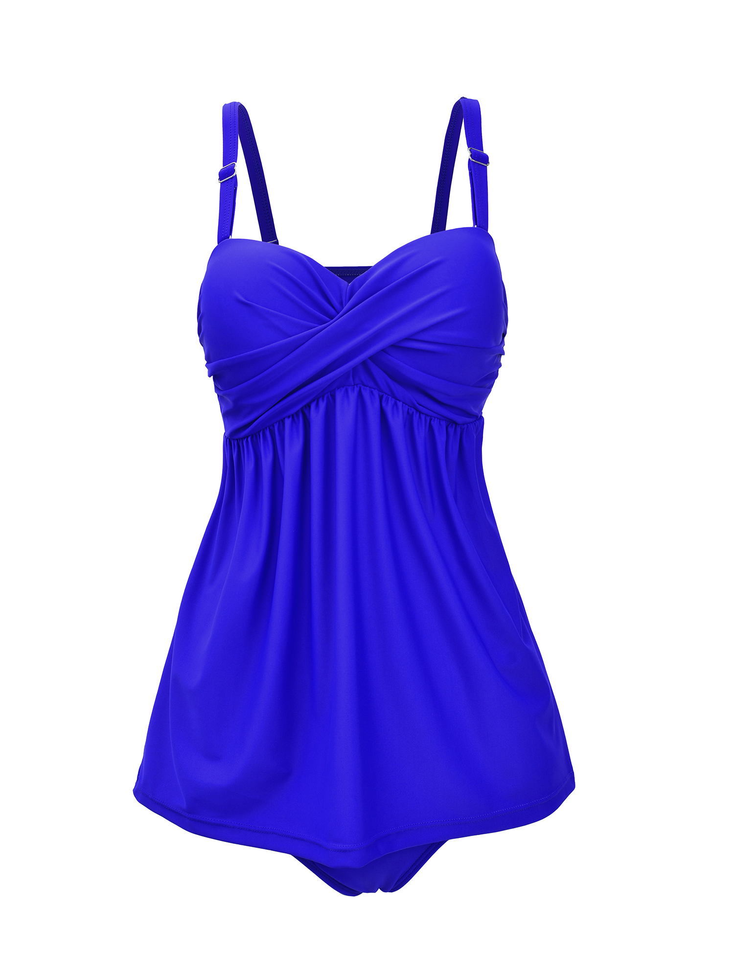 MidTen Sexy Women Plus Size Tankini Set Braces Swimdress+Swim Brief