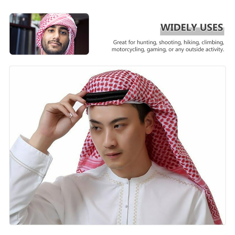 Pyramidti Dubai Turban Arab for Men While Scarf Mens Bandanas Tourist Costume Headscarf Travel Man, Men's, Size: One size, Other