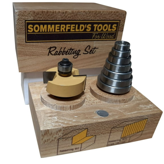 Sommerfeld tools 01013 Seven Piece Adjustable Depth Rabbiting Set for woodworking on your router table