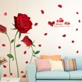 thumbnail image 4 of relayinert PVC Rose Wall Sticker Removable Replacement Cute Romantic Self-adhesive Decorative Living Room Hotel Decal Ornament, 4 of 6