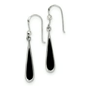 Primal Silver Sterling Silver Black Stone Earrings