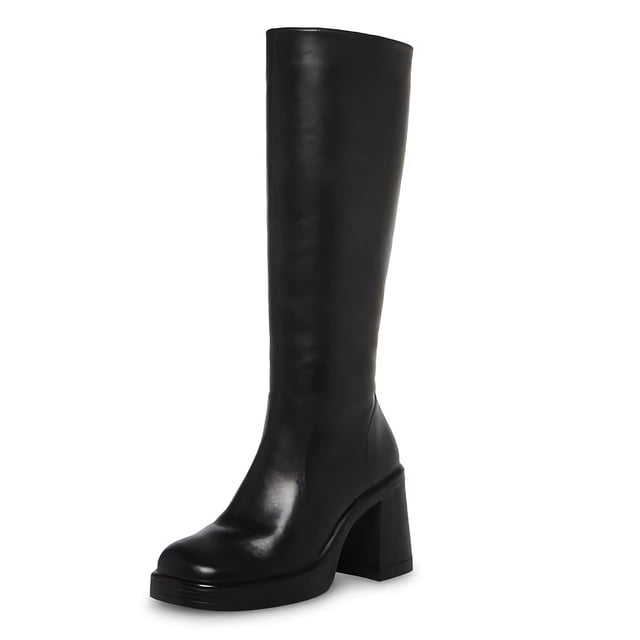 Botas SOVANYOU de piel negra con plataforma hasta la rodilla para mujer