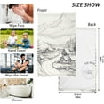 thumbnail image 3 of GZHJMY Retro Mountain Village Hand Towels Set of 2 Pack - 16 x 28 Inches Extra Absorbent Pure Washcloth Towels, Super Soft Hand Towel for Bathroom, Hotel, Kitchen, Gym, 3 of 7