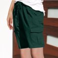 thumbnail image 4 of Inleife Fashion Womens Drawstring Shorts Casual Solid Elastic Waist Pocket Loose Shorts Pants, 4 of 6
