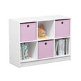 thumbnail image 4 of Pemberly Row Engineered Wood 3x2 Bookcase Storage w/Bins in White/Pink, 4 of 6