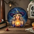 thumbnail image 5 of HELLOYOUNG 1PC 2D Flat Circular Aluminum Wall Decoration - Witch in Starry Night Plaque | Suitable for Indoor & Outdoor Use (Kitchen,, 5 of 9