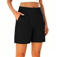 thumbnail image 2 of Yievot Dress Shorts for Women Button Bermuda Shorts Summer Business Casual Office Shorts with Pockets, 2 of 9