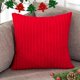 thumbnail image 1 of HAYAN UGASA Christmas Decor Super Soft Striped Corduroy Pillow Covers Large Throw Pillow Sham Cushion Cover Living Room, 24" x 24" (Pack of 1) (61cm), 1 Pc,Red, 1 of 1