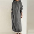 thumbnail image 5 of Extra-Long Zip Up Hoodies for Women Oversized Long Sleeve Fleece Jackets Casual Solid Hooded Outerwear with Pockets, 5 of 9