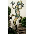 thumbnail image 2 of DecMode Multi Colored Metal Indoor Outdoor Lizard Wall Decor with Teal and Yellow Accents, 2 of 11